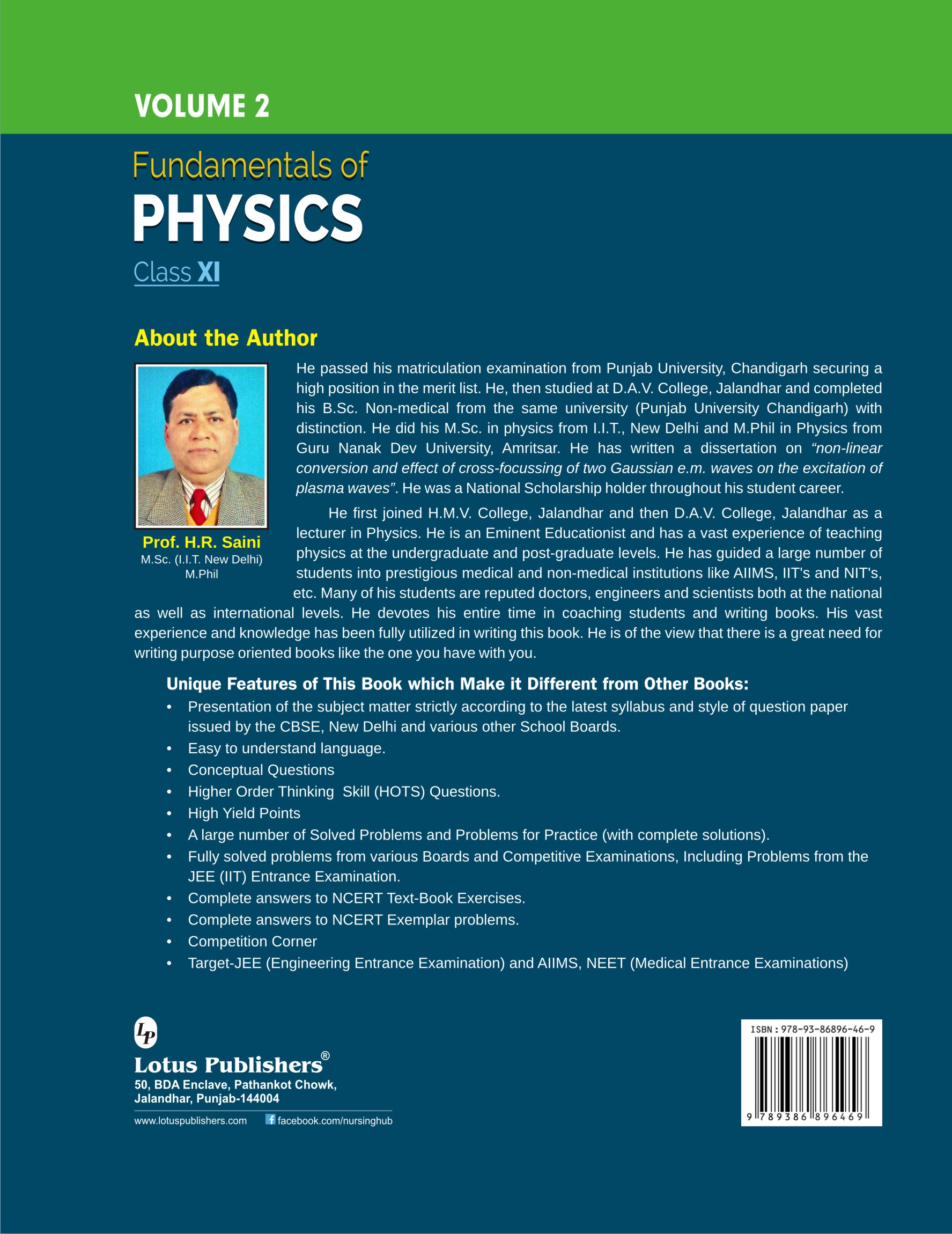 Fundamentals Of Physics Vol II For Class XI | Lotus Publishers